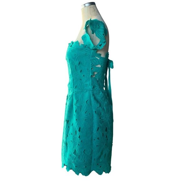 Free People X Saylor Off The Shoulder Presley Floral Green Dress Womens Size L - Picture 4 of 9